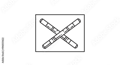 Crossed Drumsticks Icon, Music Symbol, Vector Illustration