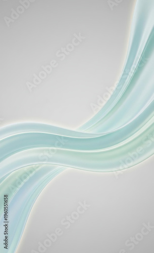 Soft Flowing Abstract Wave of Light Blue and White Colors on a Pale Gray Background, Elegant and Serene Design