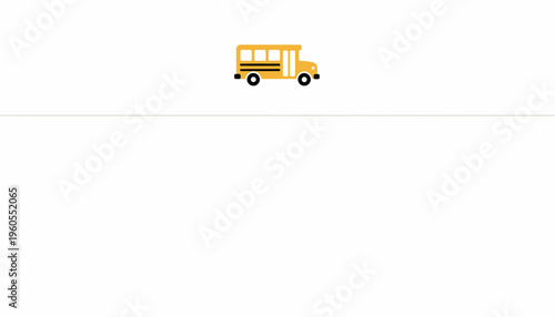 Classic Yellow School Bus Icon Isolated on White Background