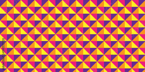 Illustration squares seamless geometric pattern with shapes. Abstract geometric triangle background wallpaper.