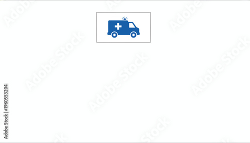 Blue Ambulance Icon with Medical Cross - Emergency Medical Services Vehicle