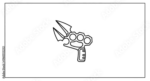 Brass Knuckles With Knife Blade - Weapon, Combat, Danger, Aggression, Self-Defense