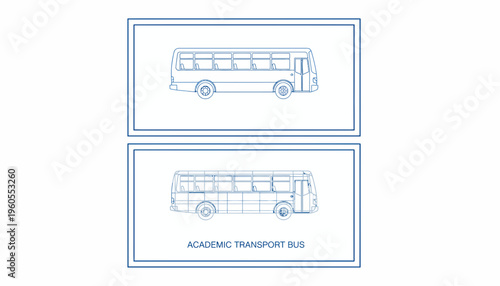 Bus Blueprint: Side View of Academic Transport Bus Design