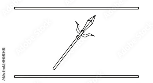 Ancient Spear Weapon Icon, Medieval Weaponry, Historical Battle Tool, Vector Illustration