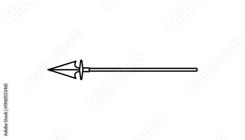 Ancient Spearhead with Fletching, Historical Weapon, Hunting Tool, Medieval Combat