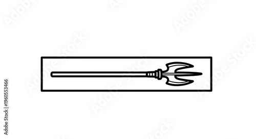 Ancient Trident Weapon Icon, Symbol of Power and Mythology, Isolated on White Background