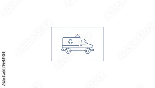 Ambulance Vehicle Icon, Medical Emergency Transport, Healthcare Service