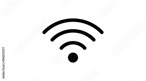 Wifi signal icon on white background.