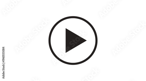 Black play button icon symbol.