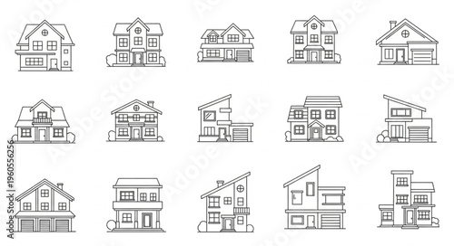 House Architectural Line Drawings.