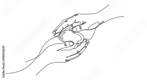 Hands Holding Small Earth Globe.