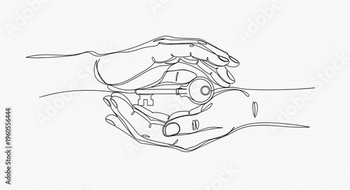 Hands holding small house.