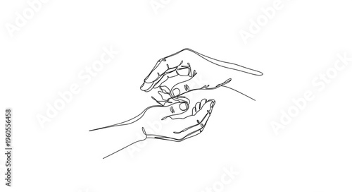 Fotografi Hands Holding Small Object.