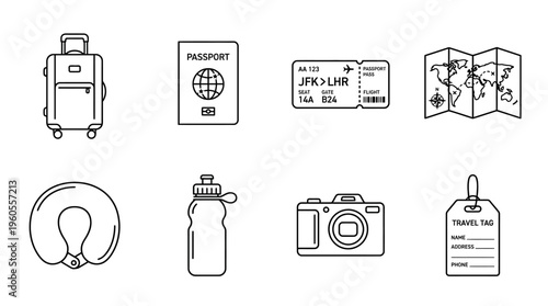 Drone technology icons: quadcopter, controller, lens, propeller, battery, GPS, case, aerial view.
