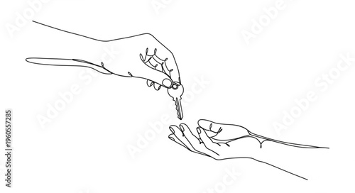 Hands passing small object.