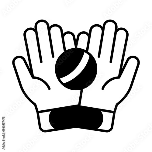 Ball caught in gloves