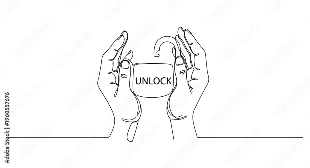 Obraz premium Hands unlocking a puzzle box.