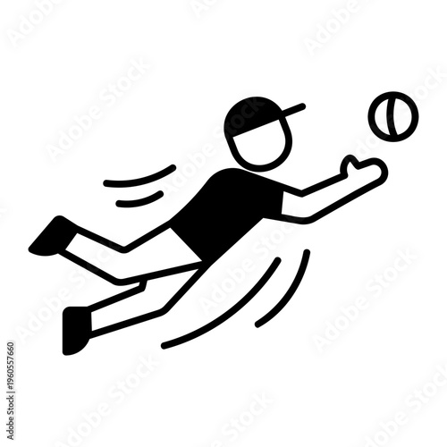 Player diving catch