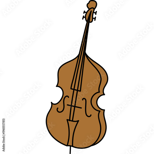 Cartoon Double Bass Illustration