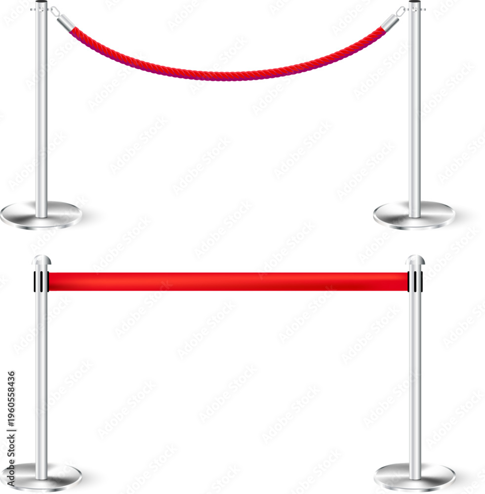 Obraz premium Elegant Red Rope Barriers for Events and Occasions