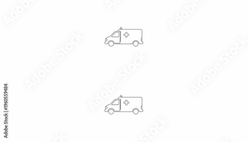 Ambulance Icon Line Art, Medical Emergency Vehicle, Healthcare Symbol