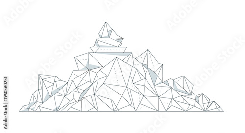 Geometric Mountain Landscape Wireframe.