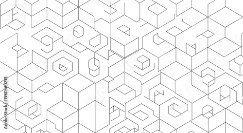 Geometric Pattern of 3D Cubes.