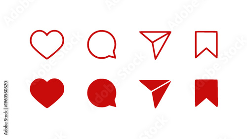 Icons for likes, messages, and social interaction.