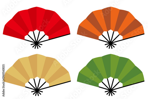 シンプルな扇子のセット