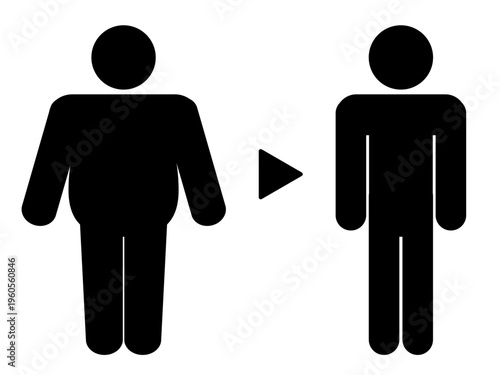 太っている人が痩せた、ビフォーアフターのアイコン