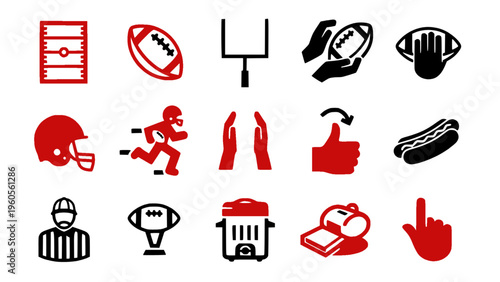 Icons featuring various sports gear in minimal style.