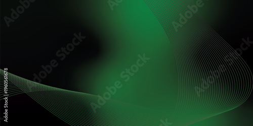 Luminous green and black gradient light waves rising smoothly from a deep shadowed base over a subtle grainy textured background with gentle glowing highlights, modern creative banner design.