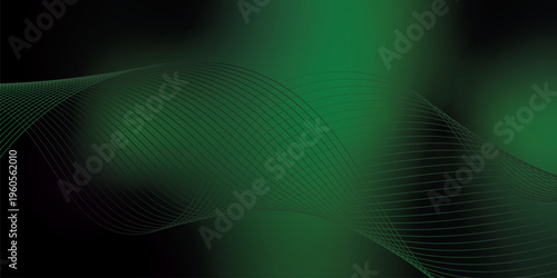 Luminous green and black gradient light waves rising smoothly from a deep shadowed base over a subtle grainy textured background with gentle glowing highlights, modern creative banner design.