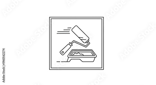 Efficient home renovation: a speedy paint roller over a tray for quick room transformation