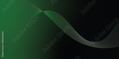 Luminous green and black gradient light waves rising smoothly from a deep shadowed base over a subtle grainy textured background with gentle glowing highlights, modern creative banner design.