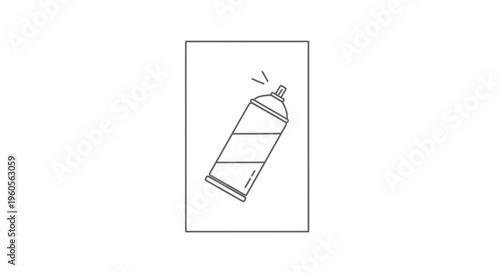 Minimalist line art illustration of a spray paint can emitting fine mist for creative projects