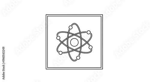 Minimalist atomic structure illustration representing fundamental scientific principles