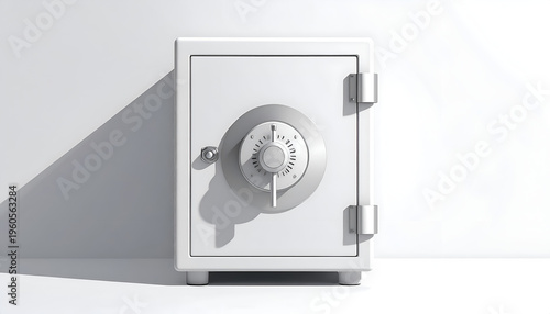 White safe with combination lock for secure storage of valuables and documents
