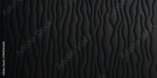 Dark vintage black leather and fabric material texture featuring a seamless wave pattern design on a dark textured surface backdrop