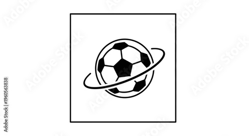 Dynamic global soccer emblem portraying worldwide athletic passion and competitive spirit in a