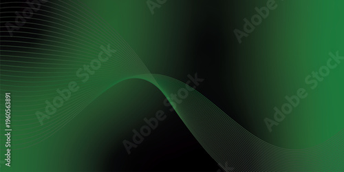 Luminous green and black gradient light waves rising smoothly from a deep shadowed base over a subtle grainy textured background with gentle glowing highlights, modern creative banner design.