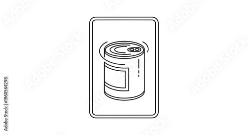 Minimalist vector illustration demonstrating the action of shaking a food or drink can within a
