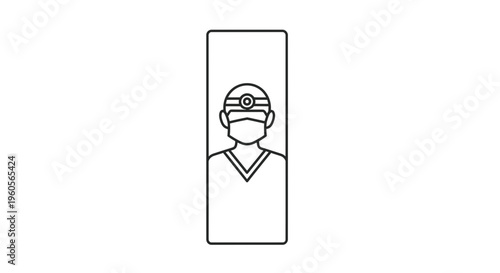 Essential medical professional avatar with headlamp and mask, representing dedicated healthcare