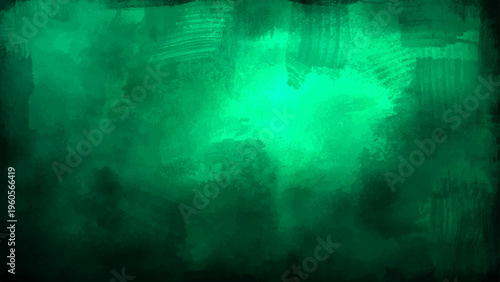 Abstract expressionism artistic texture with luminous emerald hue and enigmatic backdrop creative deep strokes rich brushwork and evocative design emotional depth.