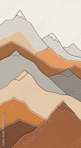 Mountain range landscape abstract illustration.