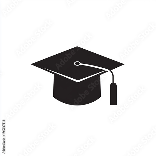 Academic success symbol with mortarboard hat and diploma.
