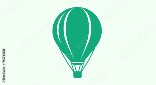 Green Hot Air Balloon Illustration.