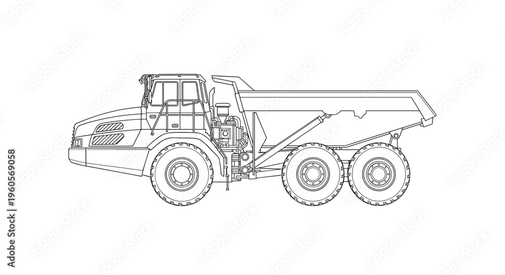 Obraz premium Heavy Duty Dump Truck Illustration 2.