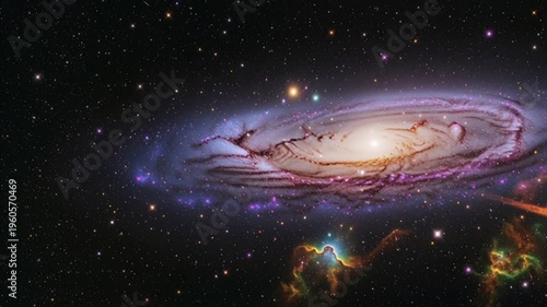 Vibrant Spiral Galaxy with Stunning Starburst and Cosmic Background