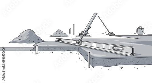 Industrial Construction Site with Crane.
